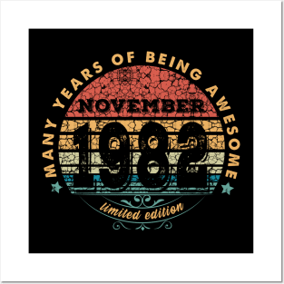 Born In November 1982 Vintage Shirt ,37th Years Old Shirts,Born In 1982,37th Anniversary 1982 Gift, Posters and Art